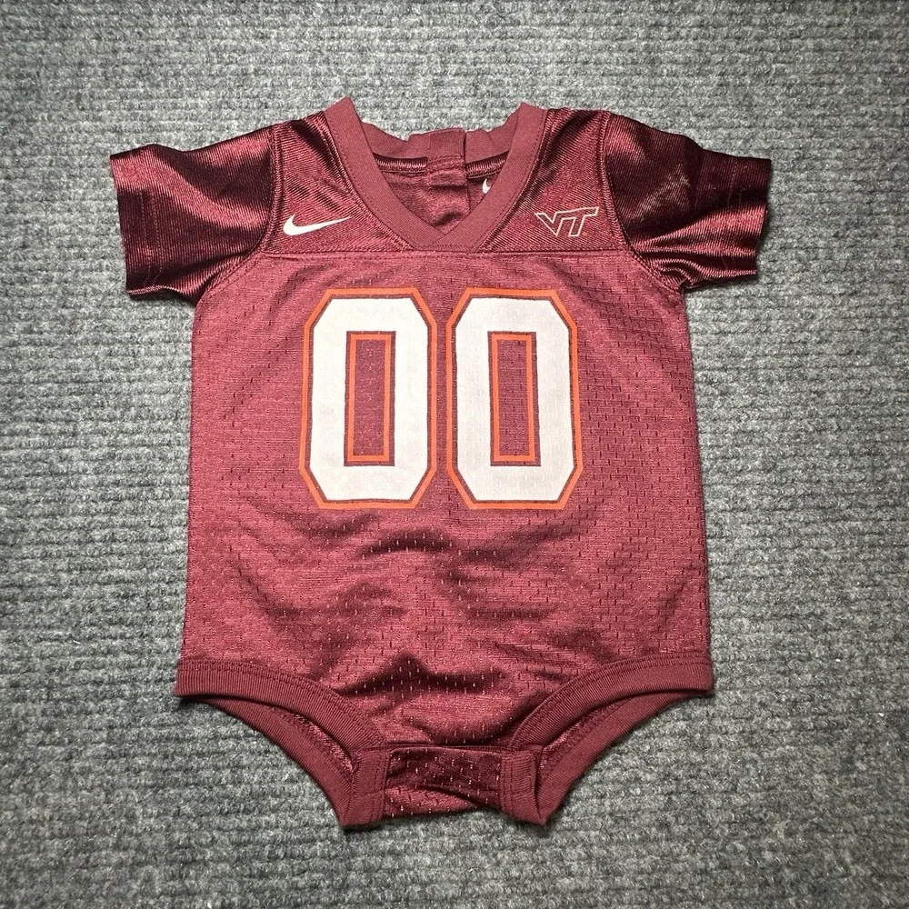NIKE VIRGINIA TECH HOKIES FOOTBALL Romper 3/6 Months Collegiate‎